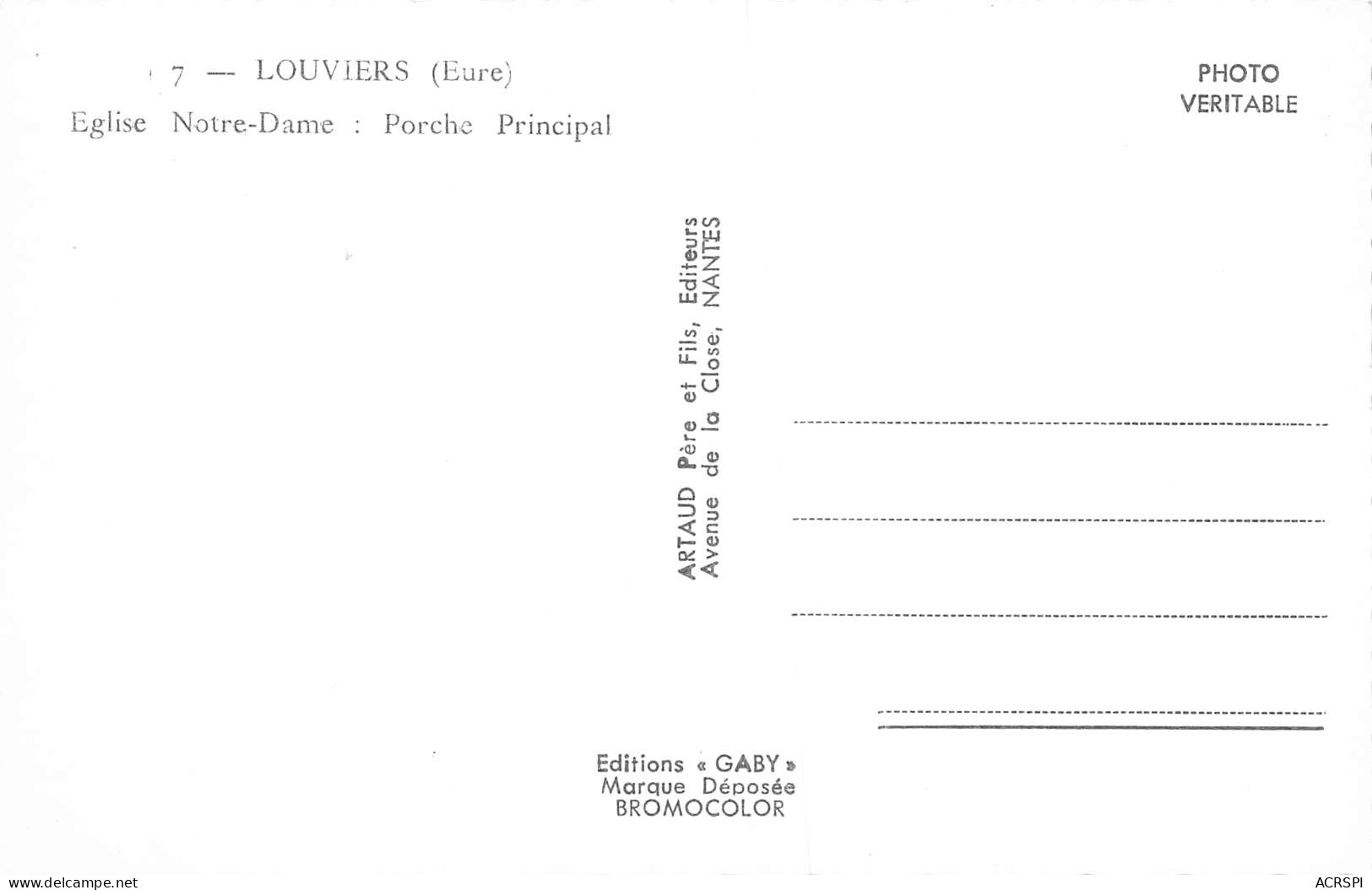 LOUVIERS  L'église Le Porche Principal  35 (scan Recto Verso)ME2647UND - Louviers