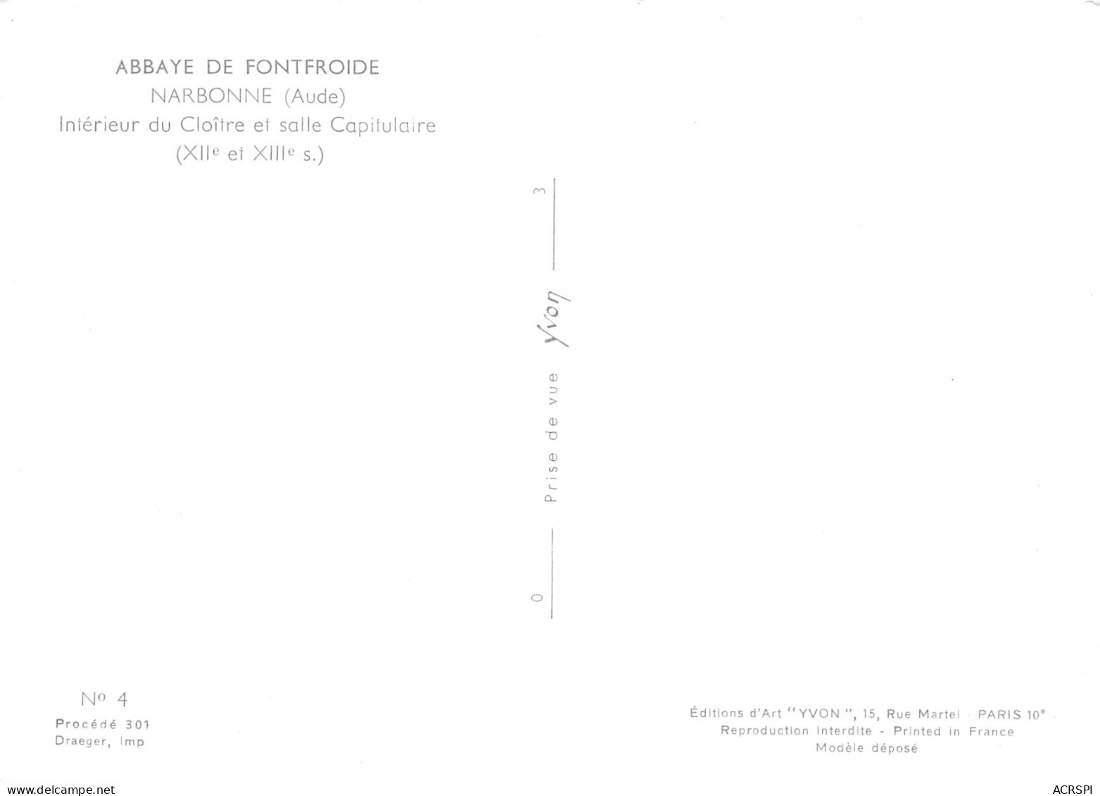 ABBAYE DE FONTFROIDE  Prés De NARBONNE  Le Cloitre Et Salle CAPITULAIRE  24 (scan Recto Verso)ME2647VIC - Narbonne