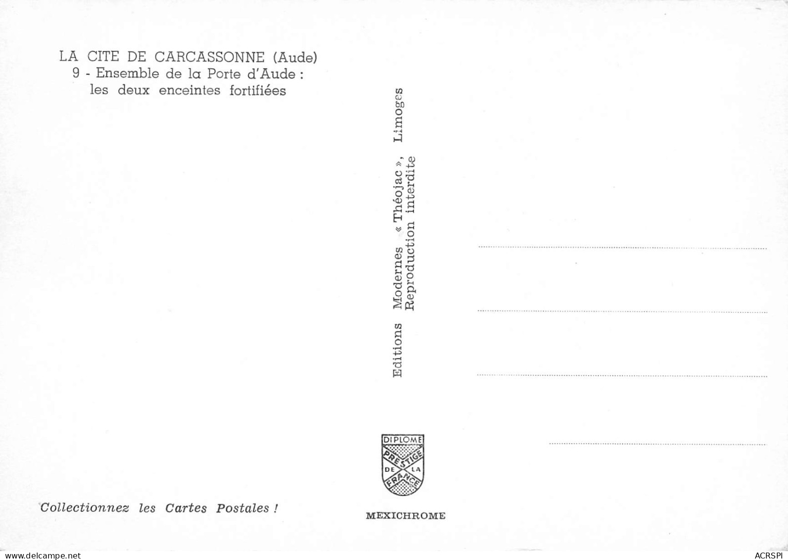 CARCASSONNE  Ensemble De La Porte D'AUDE  10 (scan Recto Verso)ME2648BIS - Carcassonne