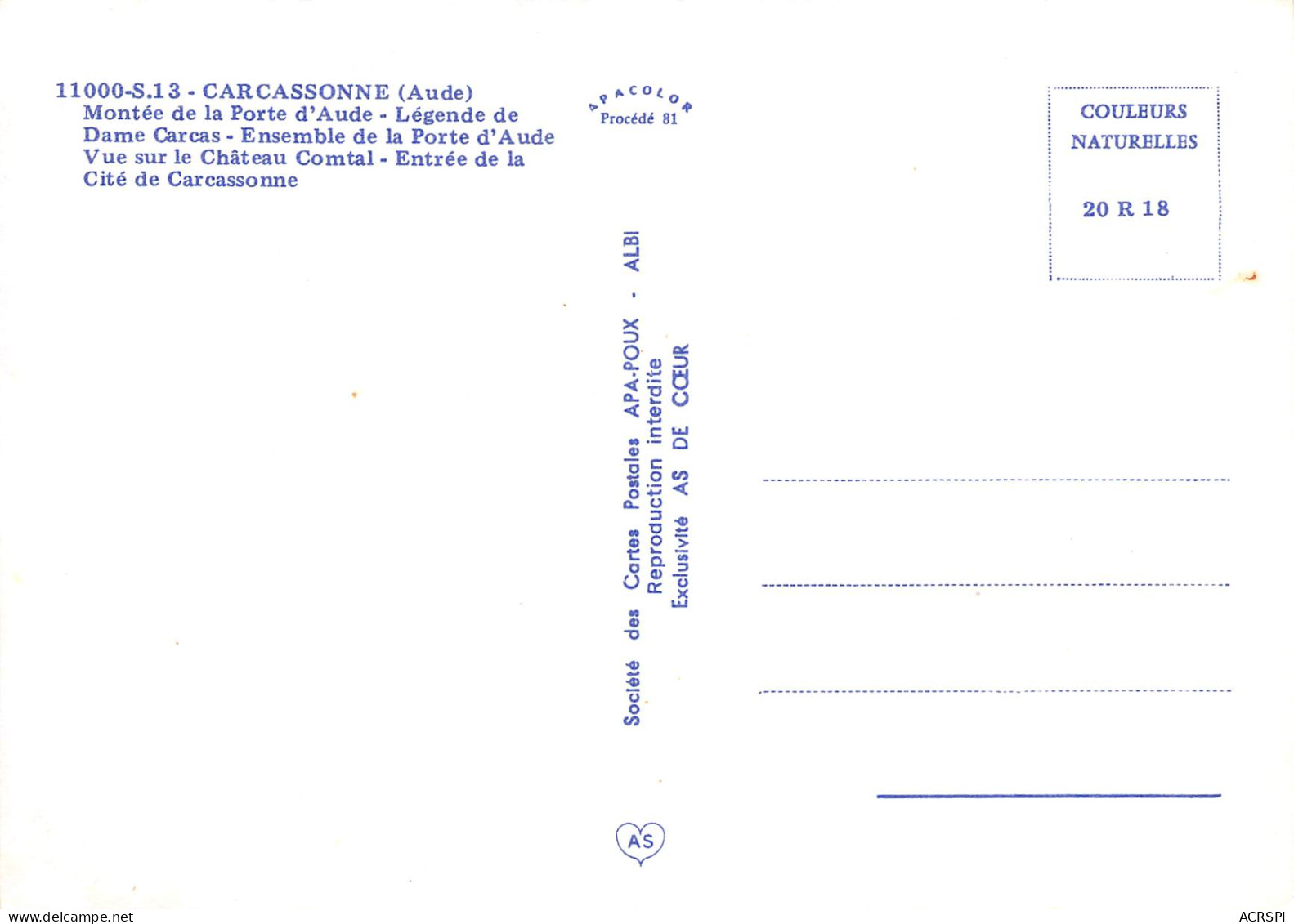 CARCASSONNE  Multivue 11 (scan Recto Verso)ME2648BIS - Carcassonne