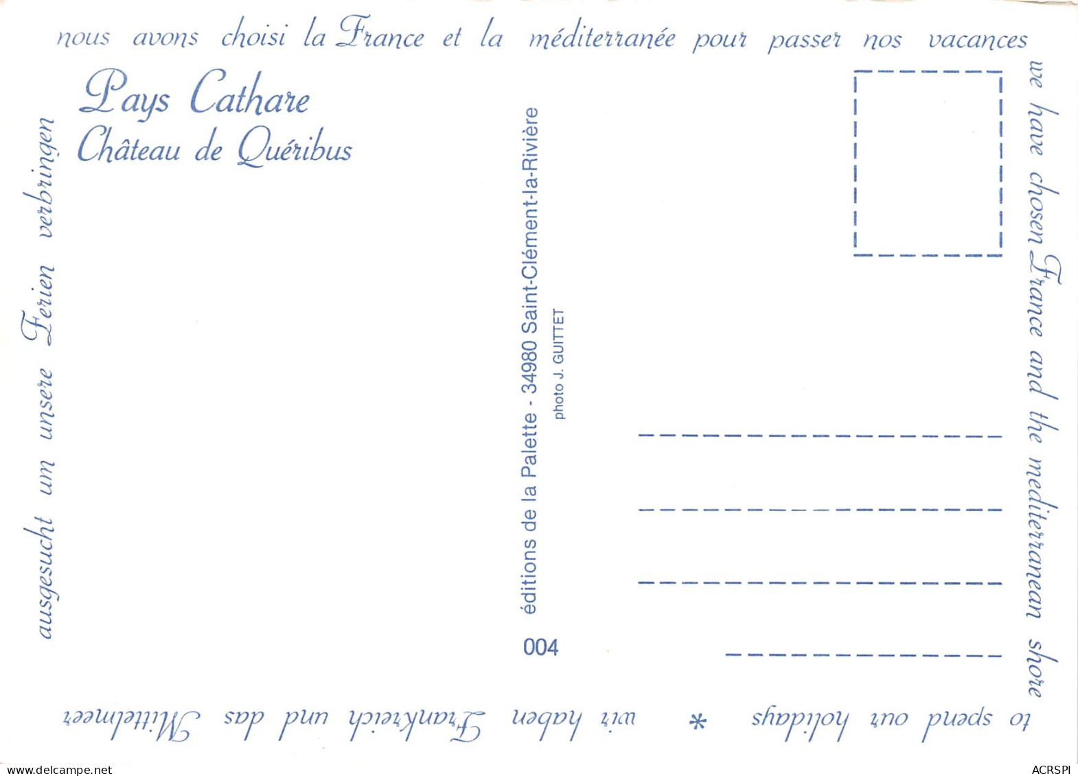Le Chateau De QUERIBUS En Pays Cathare  44 (scan Recto Verso)ME2648BIS - Port La Nouvelle