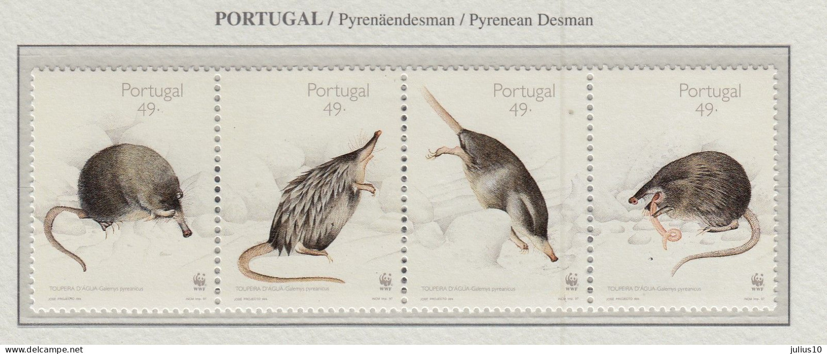 PORTUGAL 1997 WWF Pyrenean Desman Mi 2174-2177 MNH(**) Fauna 564 - Ongebruikt