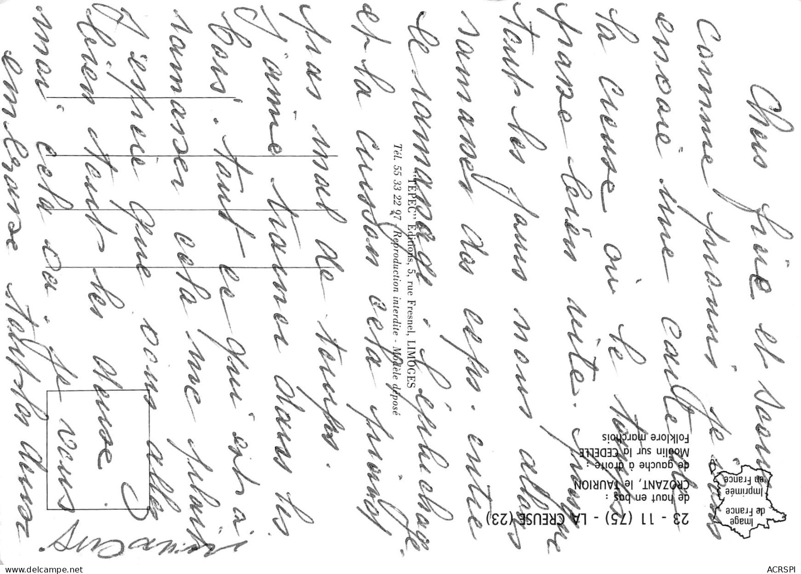 Une Pensée De La Creuse  CROZANT Le Taurion Moulin De La Cedelle Folklore Marchois  10 (scan Recto Verso)ME2650BIS - Crozant