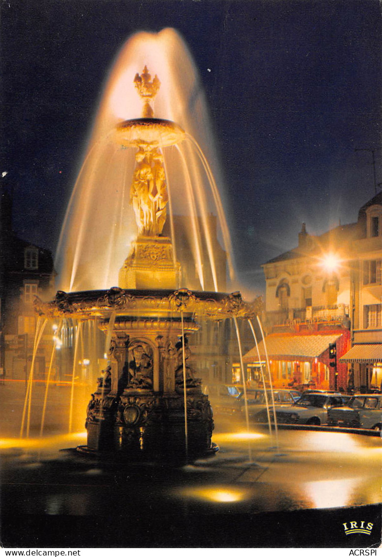 GUERET  La Fontaine Place Bonnyaud La Nuit 18 (scan Recto Verso)ME2650BIS - Guéret