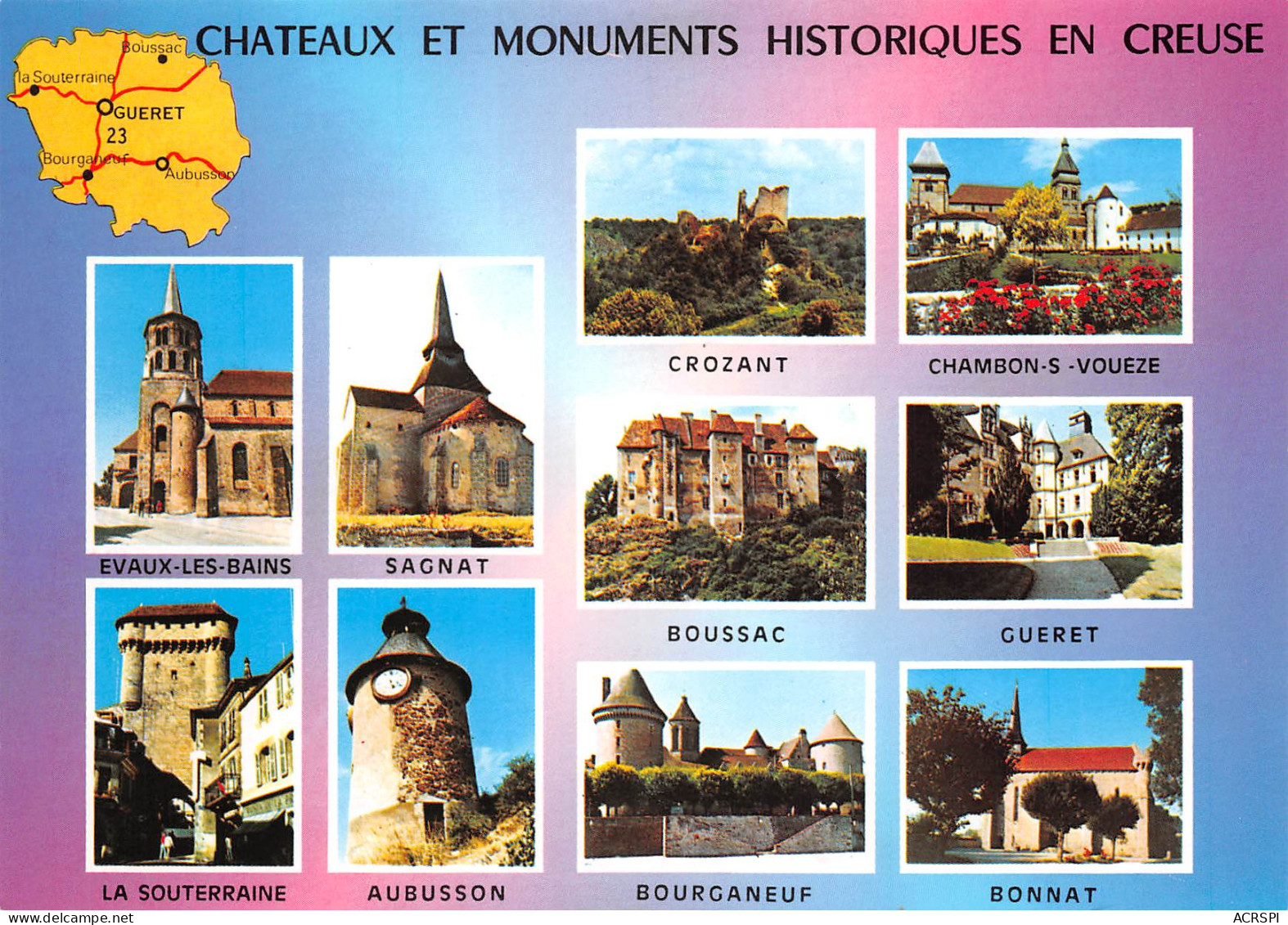 Chateaux Et Monuments De La CREUSE  Aubusson  Felletin Pontarion Crocq   8 (scan Recto Verso)ME2650UND - Aubusson