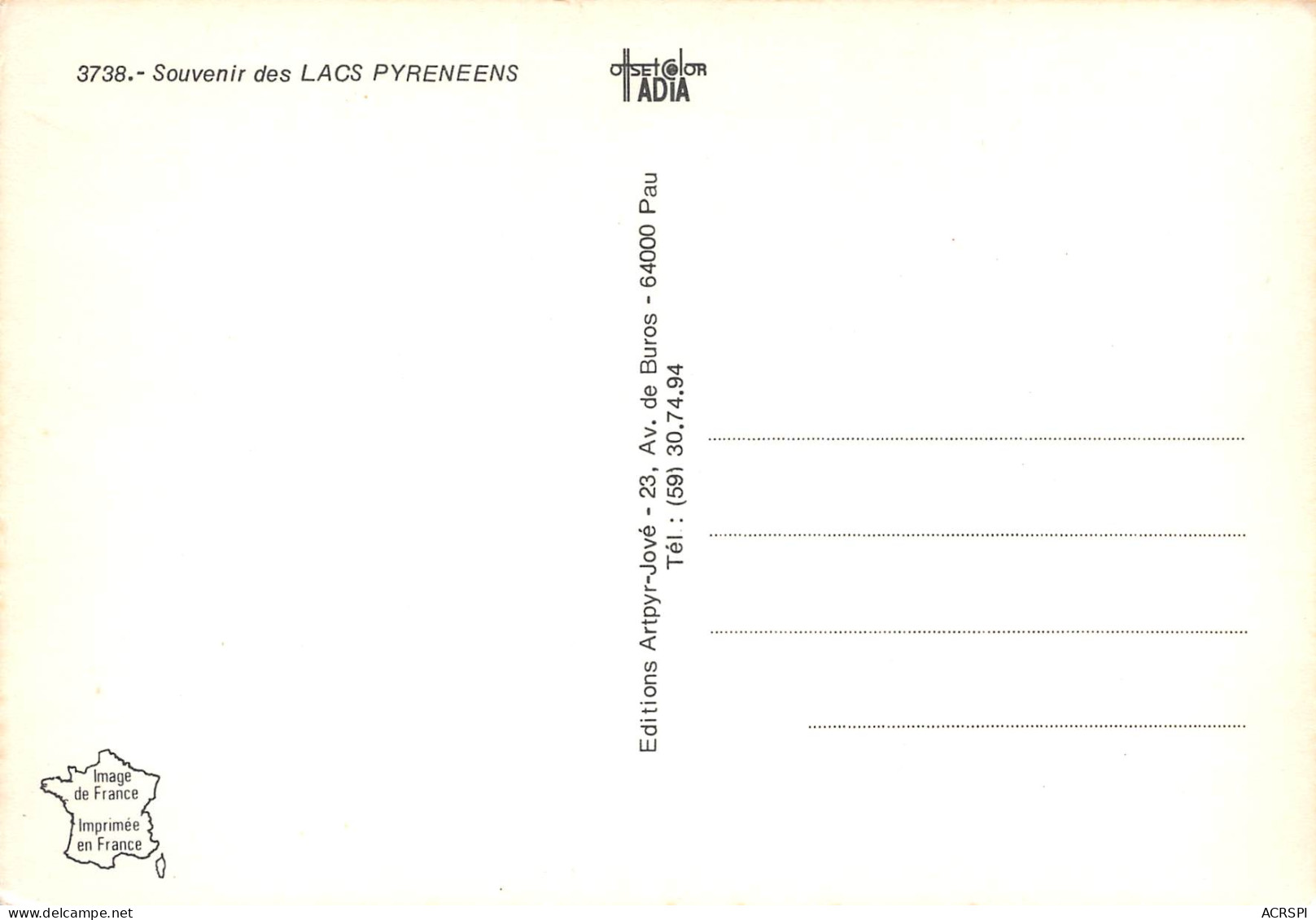 Souvenir Des Lacs Pyreneens  30 (scan Recto Verso)ME2650UND - Lourdes