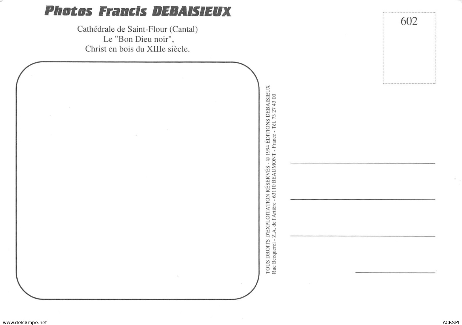 SAINT FLOUR  Le Bon Dieu Noir Christ En Bois   8 (scan Recto Verso)ME2650VIC - Saint Flour