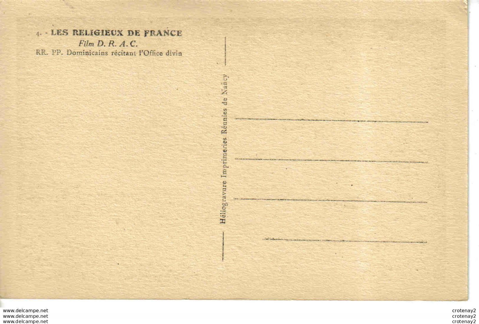 Les Religieux De France N°4 Film DRAC RR PP Dominicains Récitant L'Office Divin VOIR DOS - Other & Unclassified