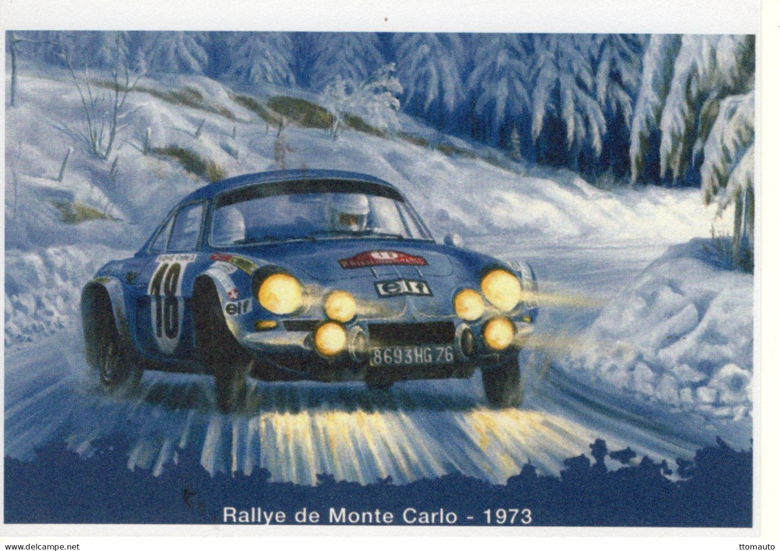 Alpine-Renault A110 - Rallye De Monte-Carlo 1973  - Art Carte CPR - Rally Racing