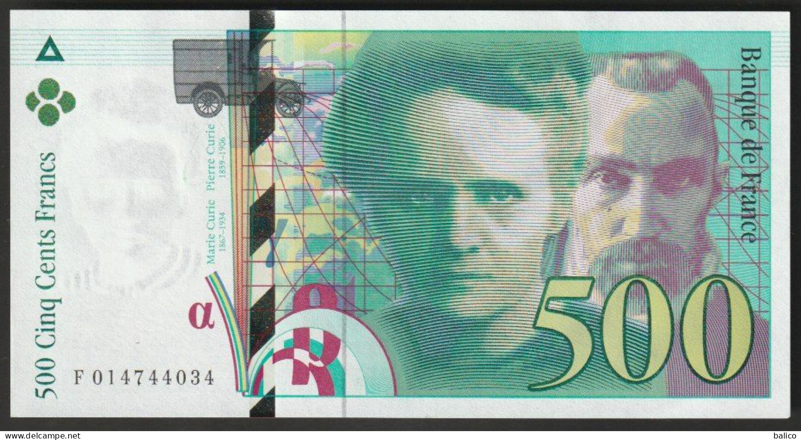 500 Francs - Pierre Et Marie Curie - 1994  - F 014744034  - NEUF, Pas De TROU Et Pas De Plis - TTB - 500 F 1994-2000 ''Pierre En Marie Curie''