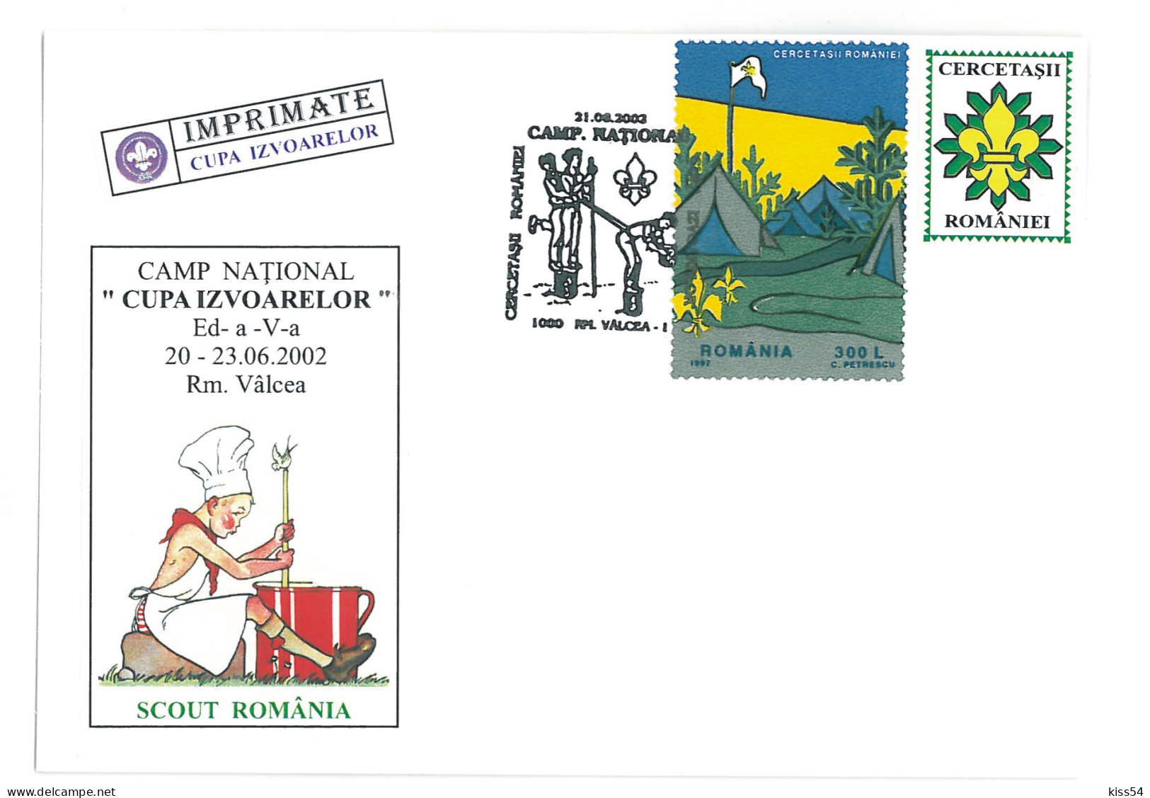 SC 54 - 1336 Scout ROMANIA, Special Stamp - Cover - Used - 2002 - Brieven En Documenten