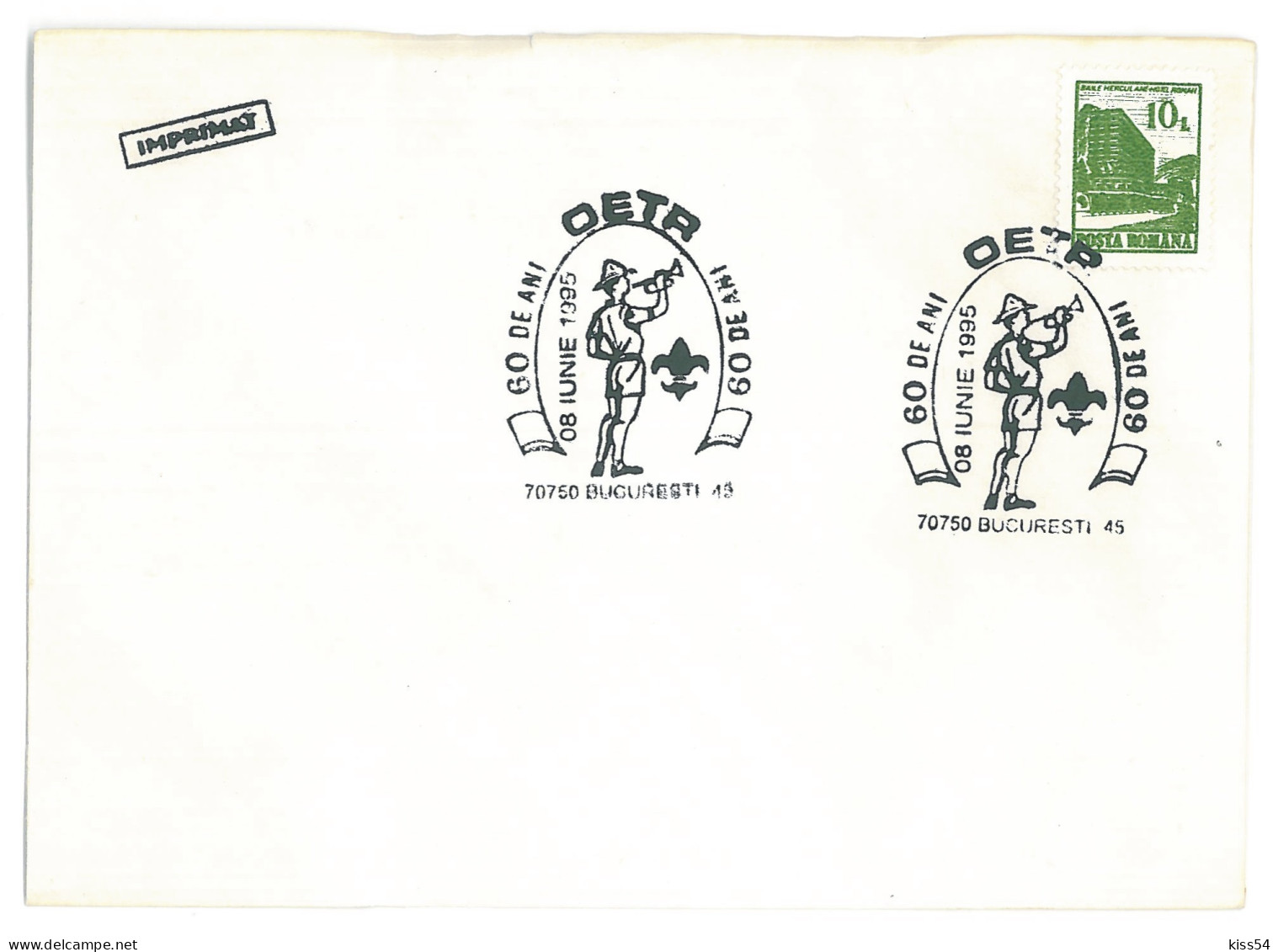 SC 54 - 1207 Scout ROMANIA - Cover - Used - 1995 - Lettres & Documents