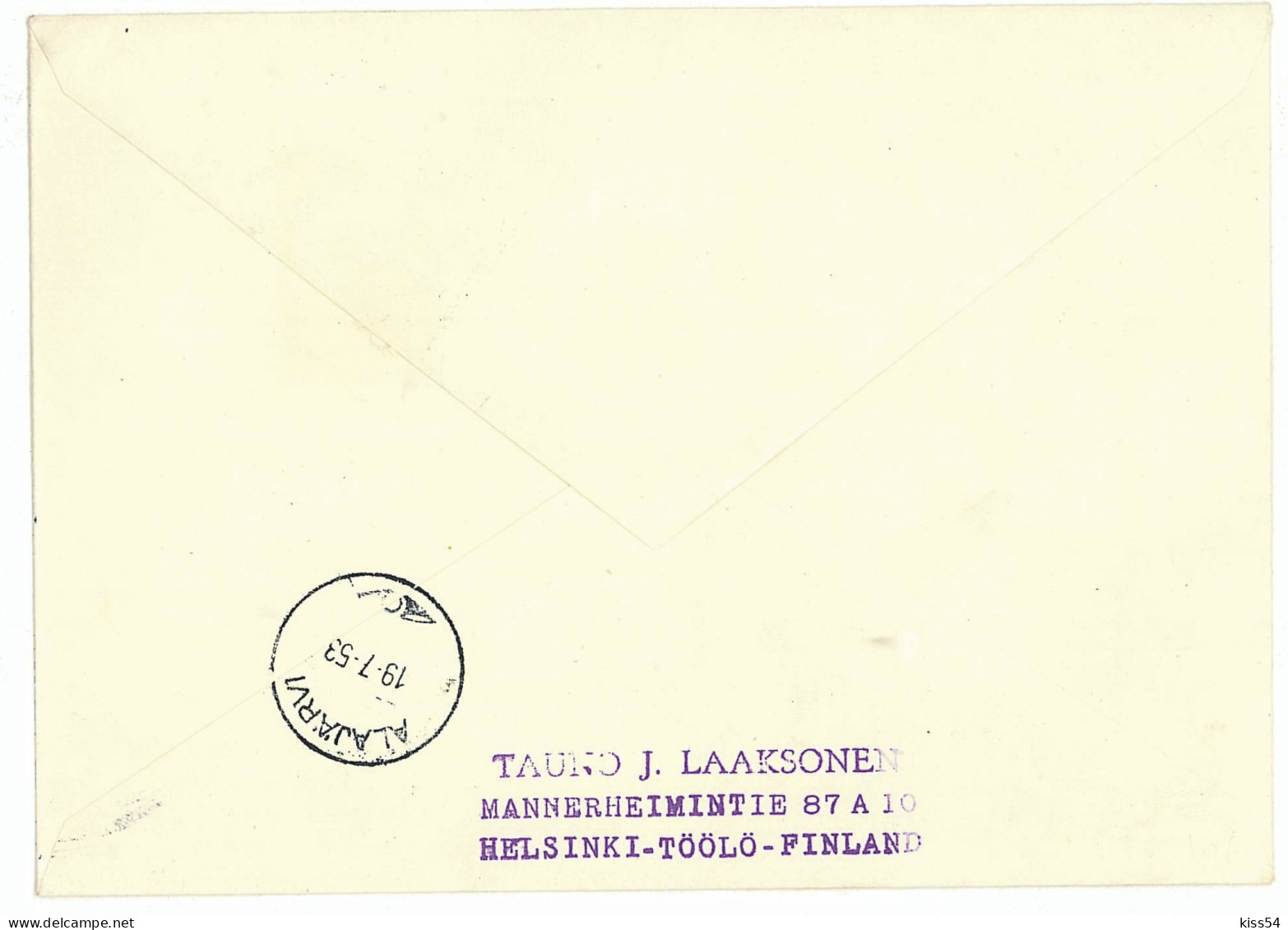 SC 54 - 616-a Scout FINLAND - Cover - Used - 1953 - Lettres & Documents