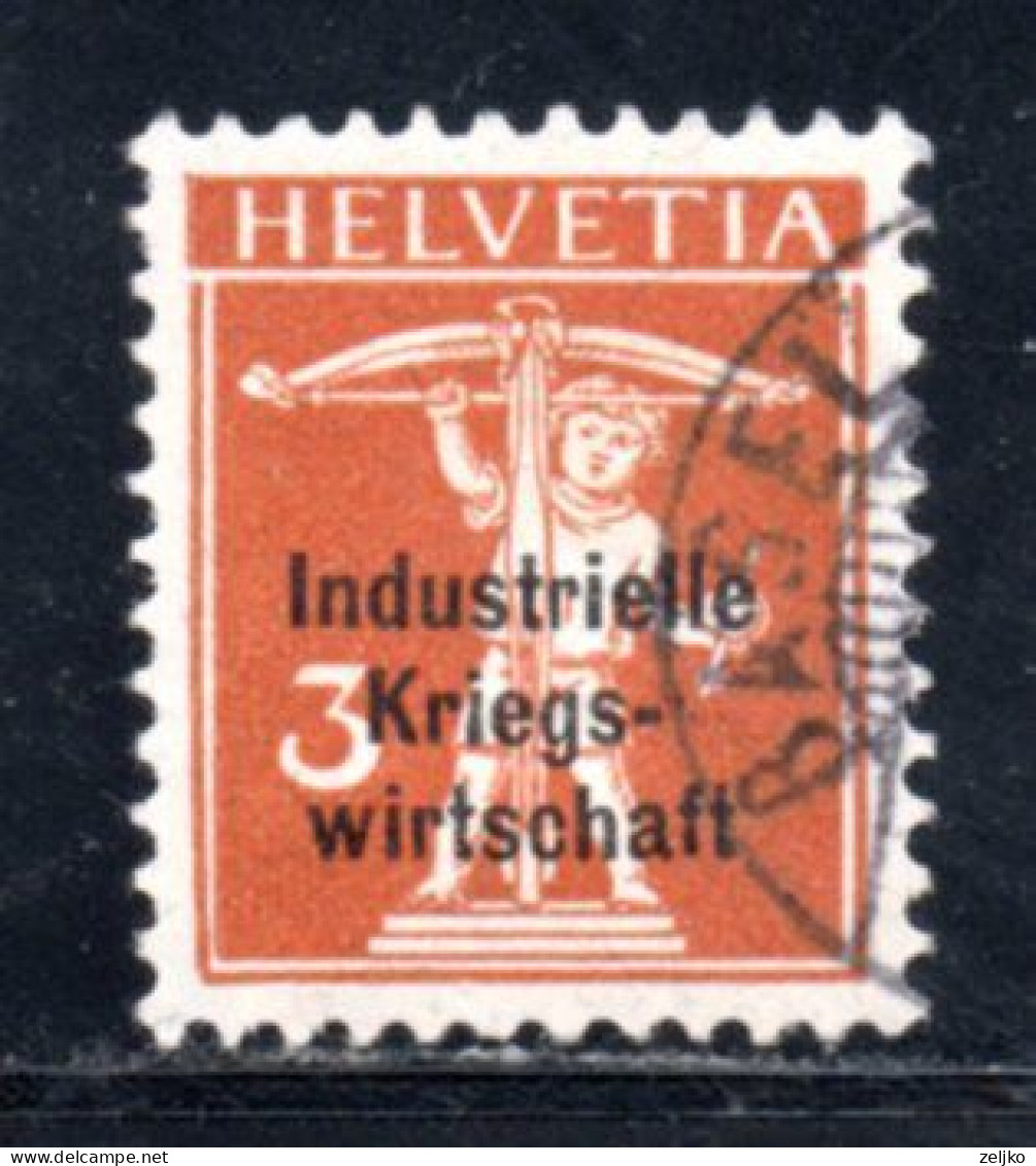 Switzerland, Used, Industrielle Kriegs - Wirtschaft 1918, Michel 1 II - Service