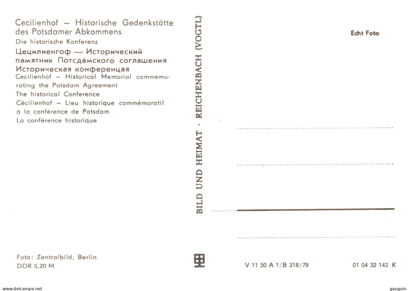 CPM - GUERRE 1939/45 - Conférence De POTSDAM Cecilienhof - STALINE TRUMANN & CHURCHILL ... Edition DDR - Guerra 1939-45