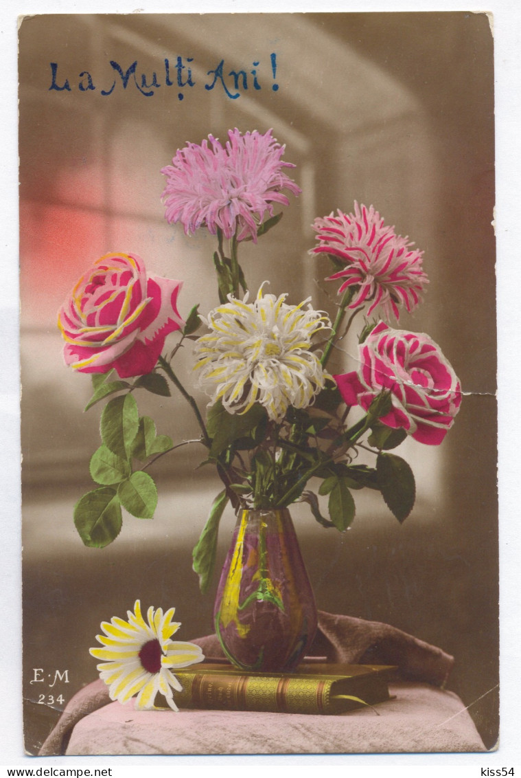 RO 40 - 14379 HAPPY NEW YEAR, Flowers, Romania - Old Postcard - Used - 1926 - Romania