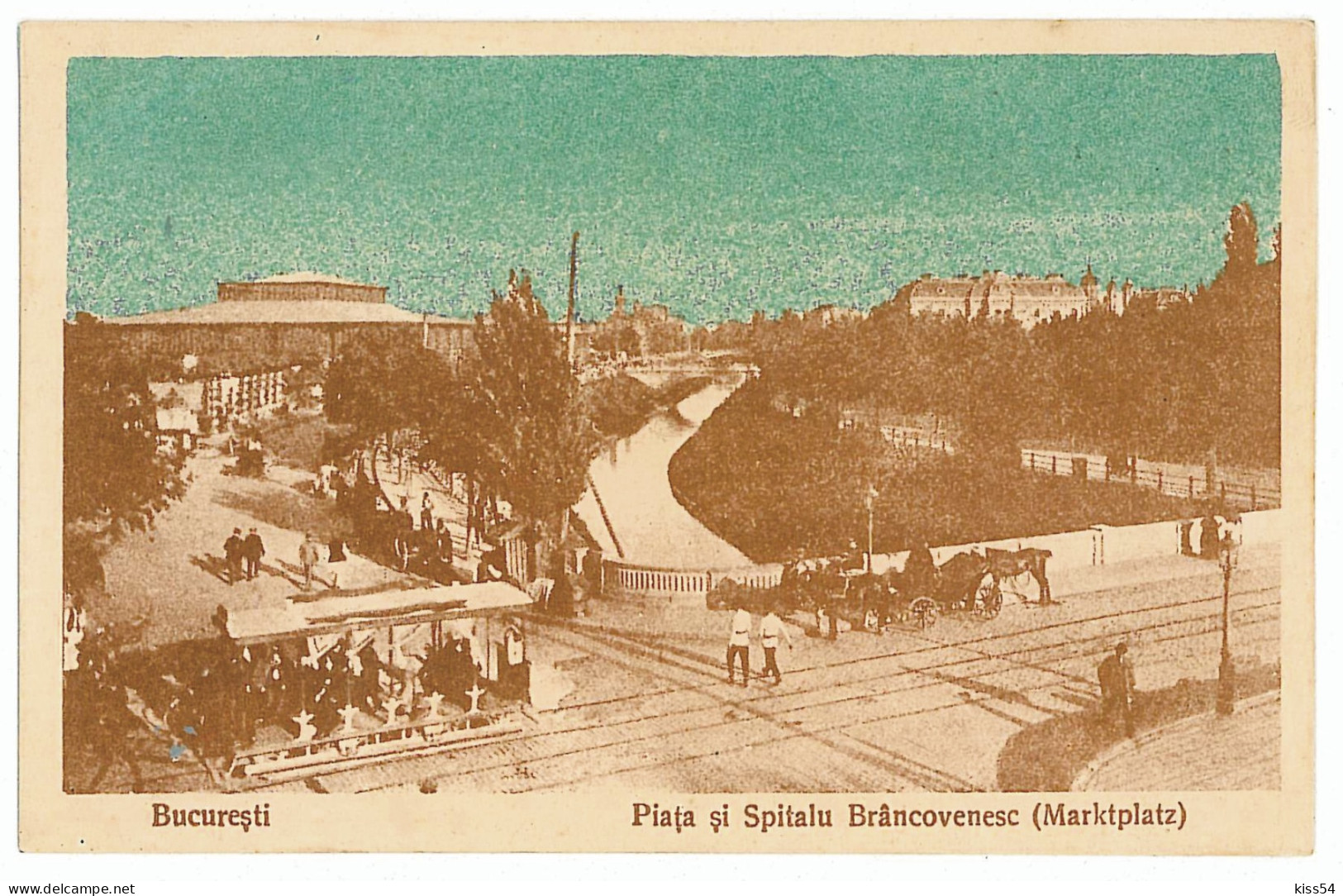 RO 40 - 2804 BUCURESTI, Brancovenesc Hospital, Market, Romania - Old Postcard - Used - 1917 - Roemenië