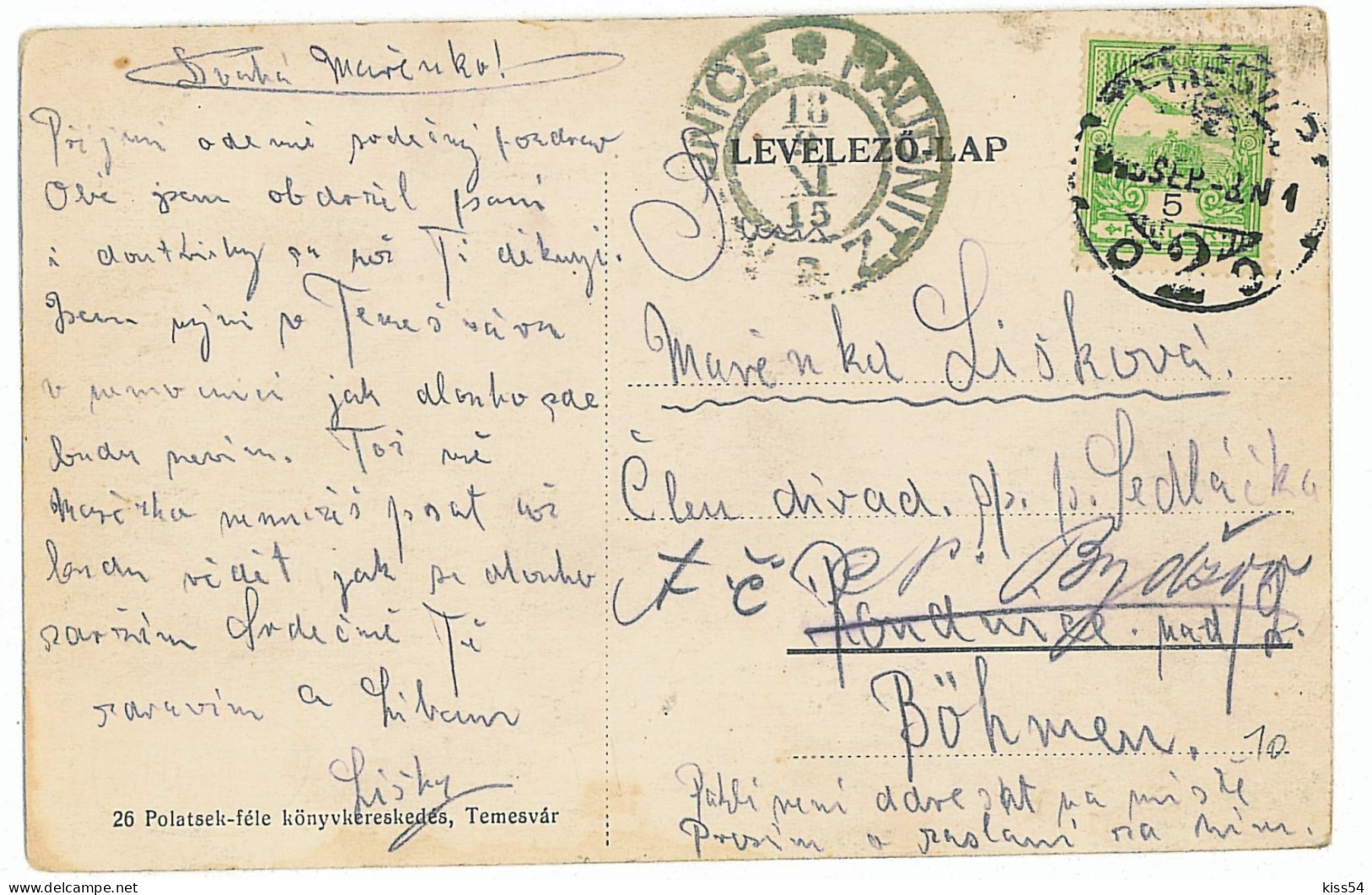 RO 40 - 2651 TIMISOARA, Synagogue, Romania - Old Postcard - Used - 1915 - Roemenië