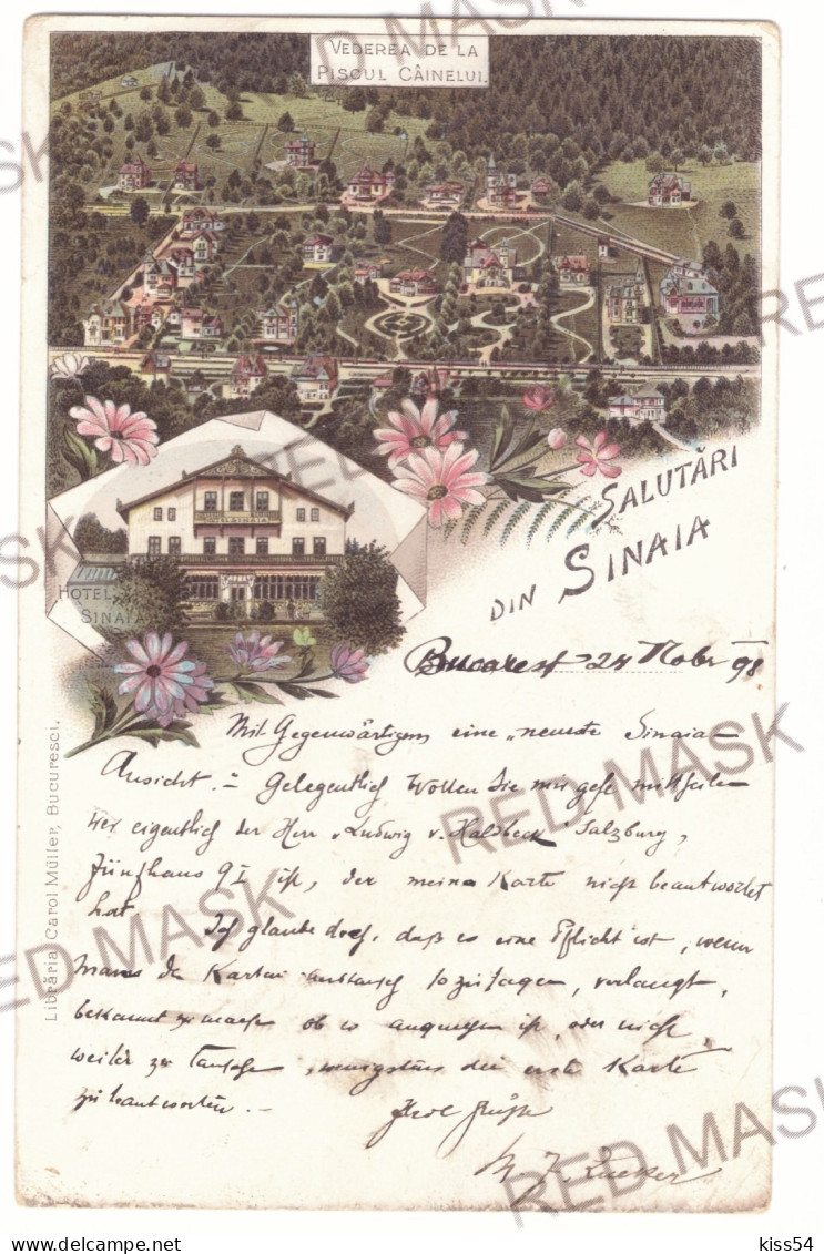 RO 40 - 19196 SINAIA, Litho, Romania - Old Postcard - Used - 1898 - Romania