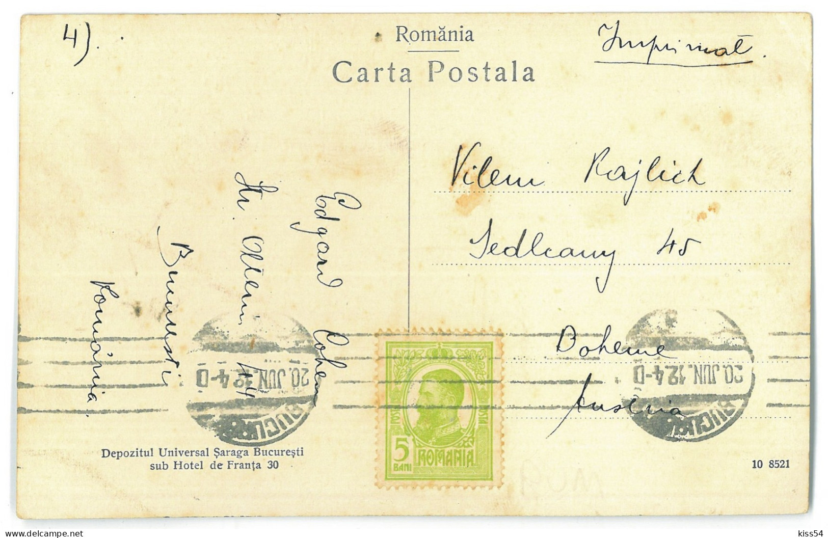 RO 40 - 23896 BUCURESTI, Bristol Hotel, Romania - Old Postcard - Used - 1912 - Roumanie