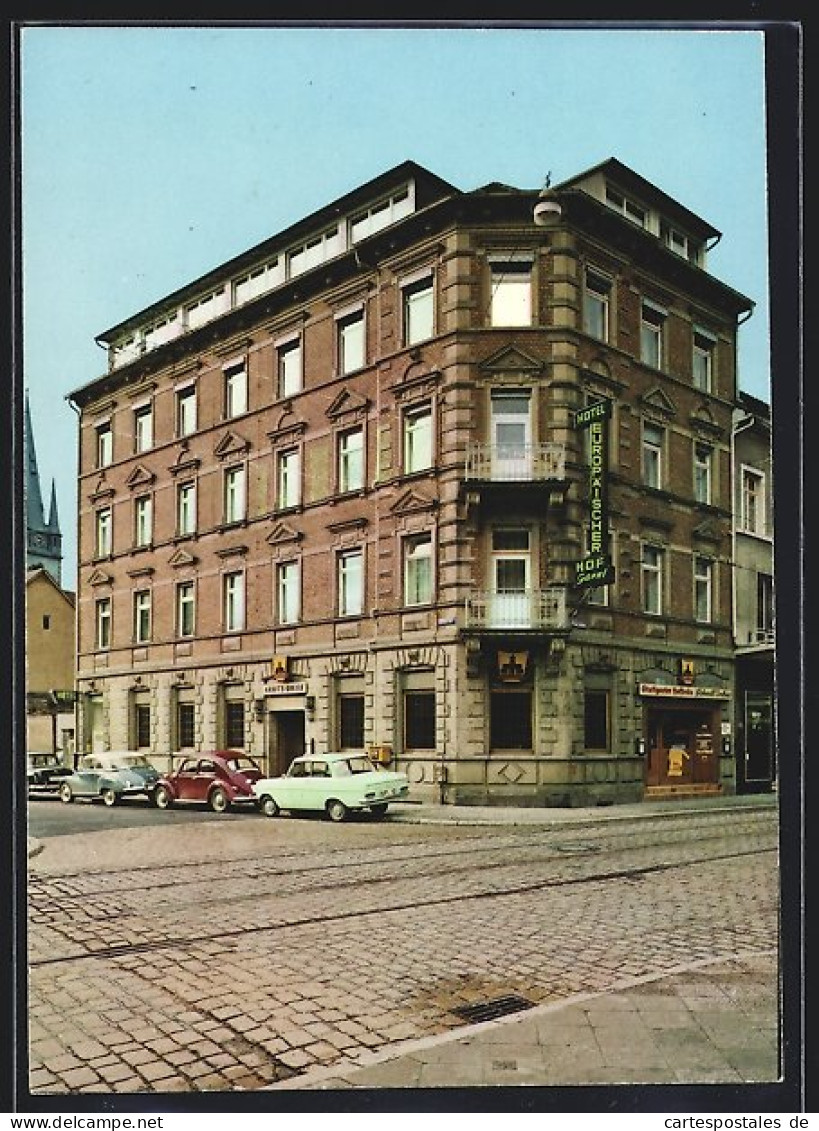 AK Karlsruhe-Durlach, Hotel Europäischer Hof, Pfinztalstr. 63, Ecke Kelterstr. 2  - Karlsruhe