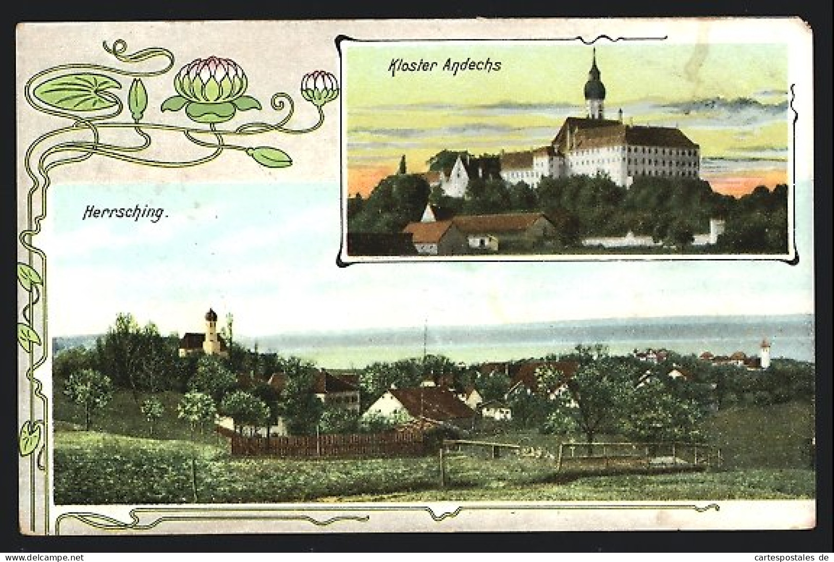 AK Herrsching, Totalansicht Und Kloster Andechs  - Herrsching