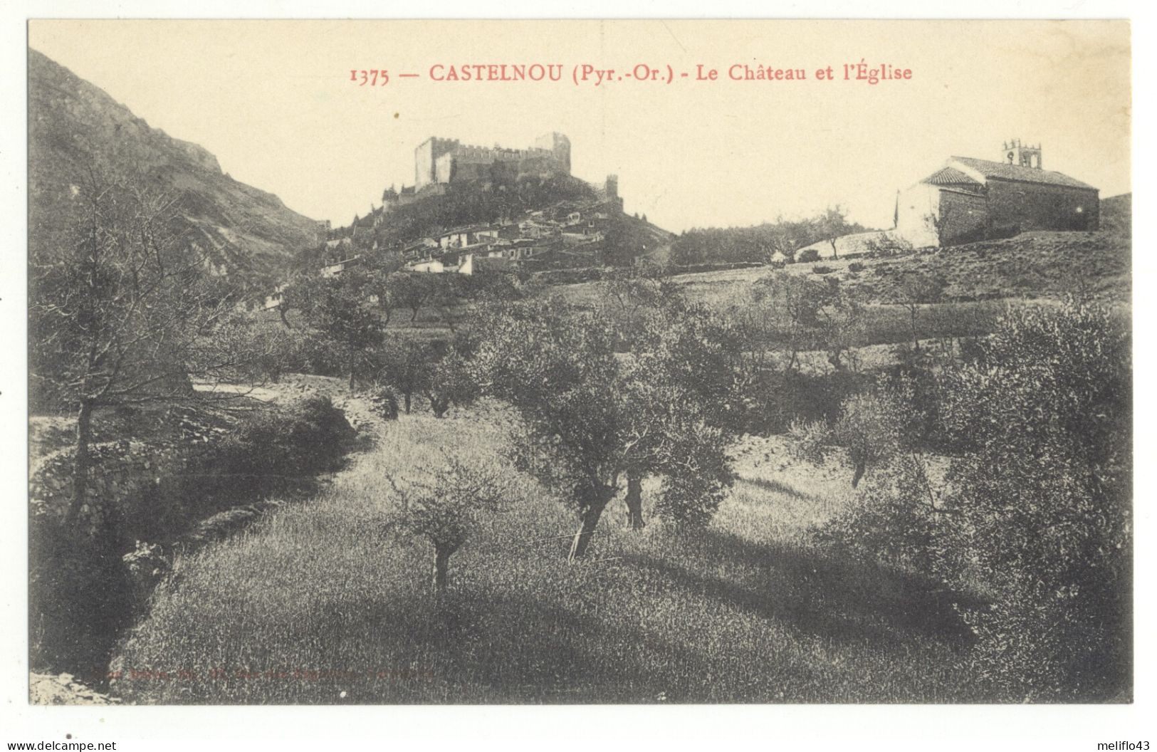 66/ CPA - Castelnou - Le Chateau Et L'Eglise - Andere & Zonder Classificatie