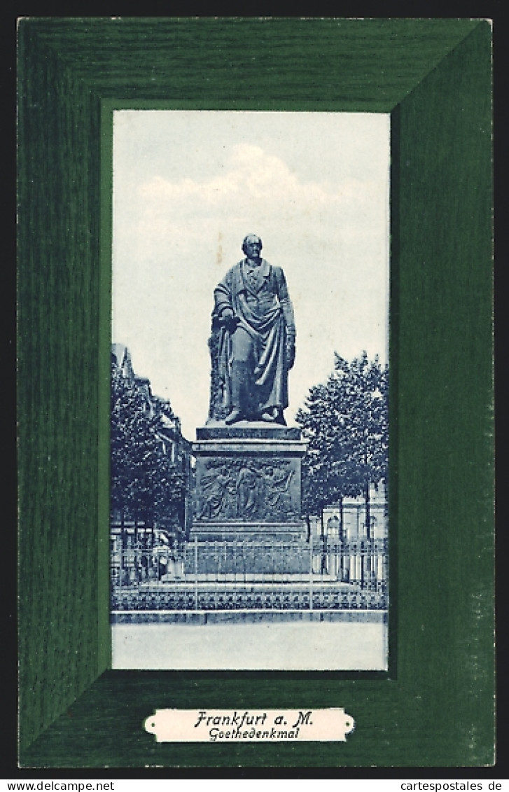 AK Frankfurt A. M., Goethedenkmal Mit Bäumchen  - Frankfurt A. Main