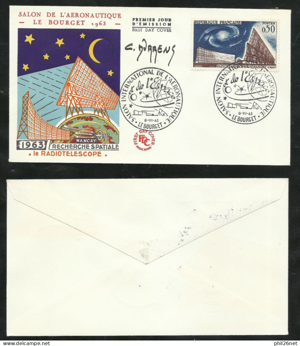 FDC  Lettre Premier Jour Illustrée  N° 1362 Le Bourget 8/6/1963 Signée Du Graveur C Durrens  B/TB Voir Scan Soldé  ! ! ! - 1960-1969