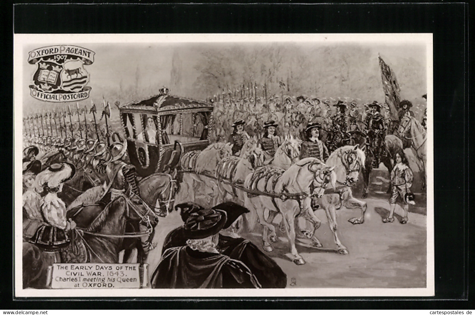 Artist's Pc Charles I Meeting His Queen At Oxford  - Königshäuser