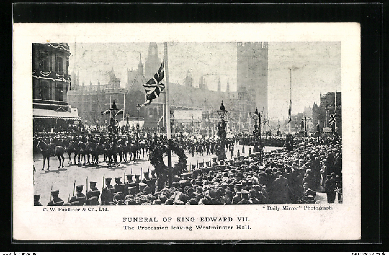 Pc Kind Edward VII. Von England Beerdigung, Funeral, The Procession Leaving Westminster Hall  - Königshäuser