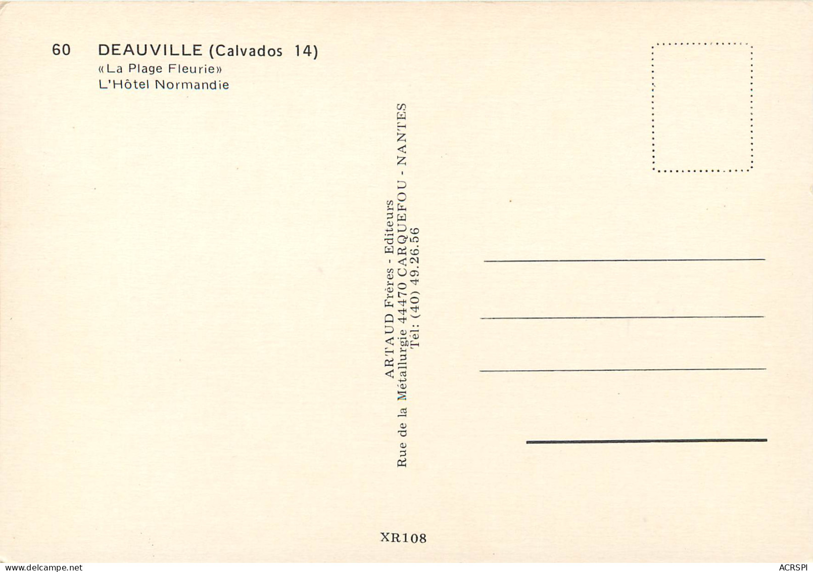 DEAUVILLE La Plage Fleurie L Hotel Normandie 22(scan Recto Verso)ME2673 - Deauville