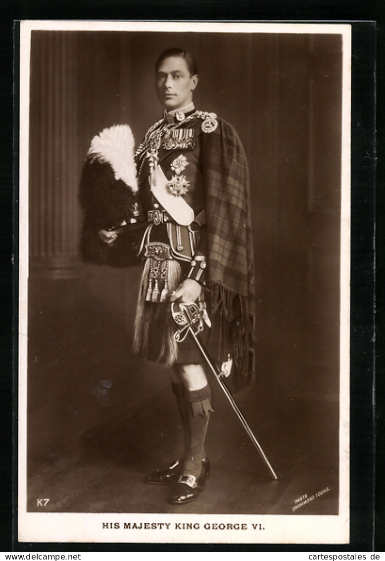 Pc König George VI. Von England Im Kilt  - Royal Families