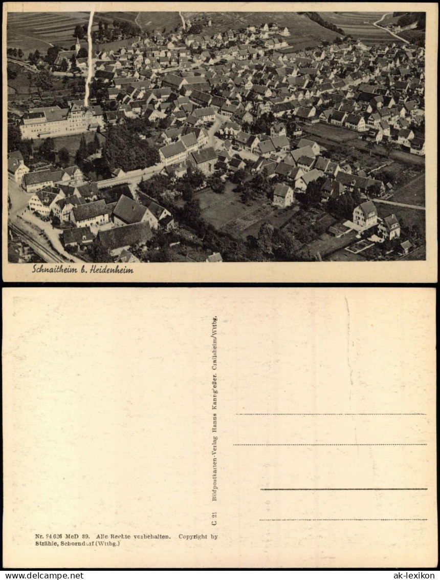 Ansichtskarte Schnaitheim-Heidenheim An Der Brenz Luftbild 1936 - Heidenheim