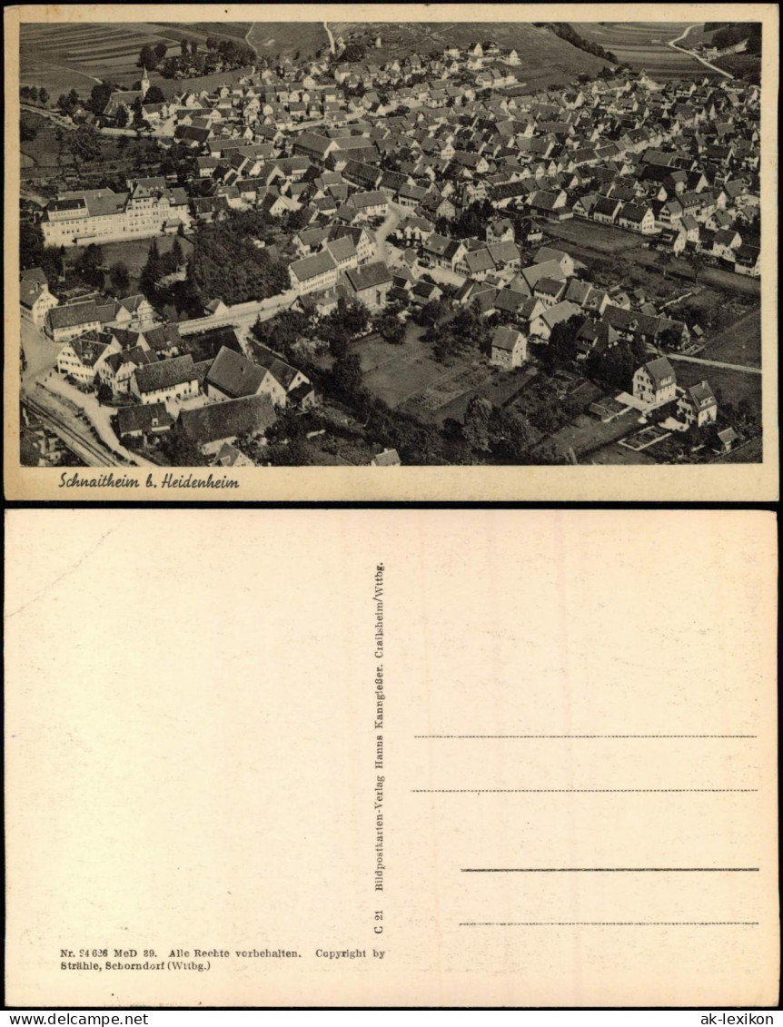 Ansichtskarte Schnaitheim-Heidenheim An Der Brenz Luftbild 1930 - Heidenheim
