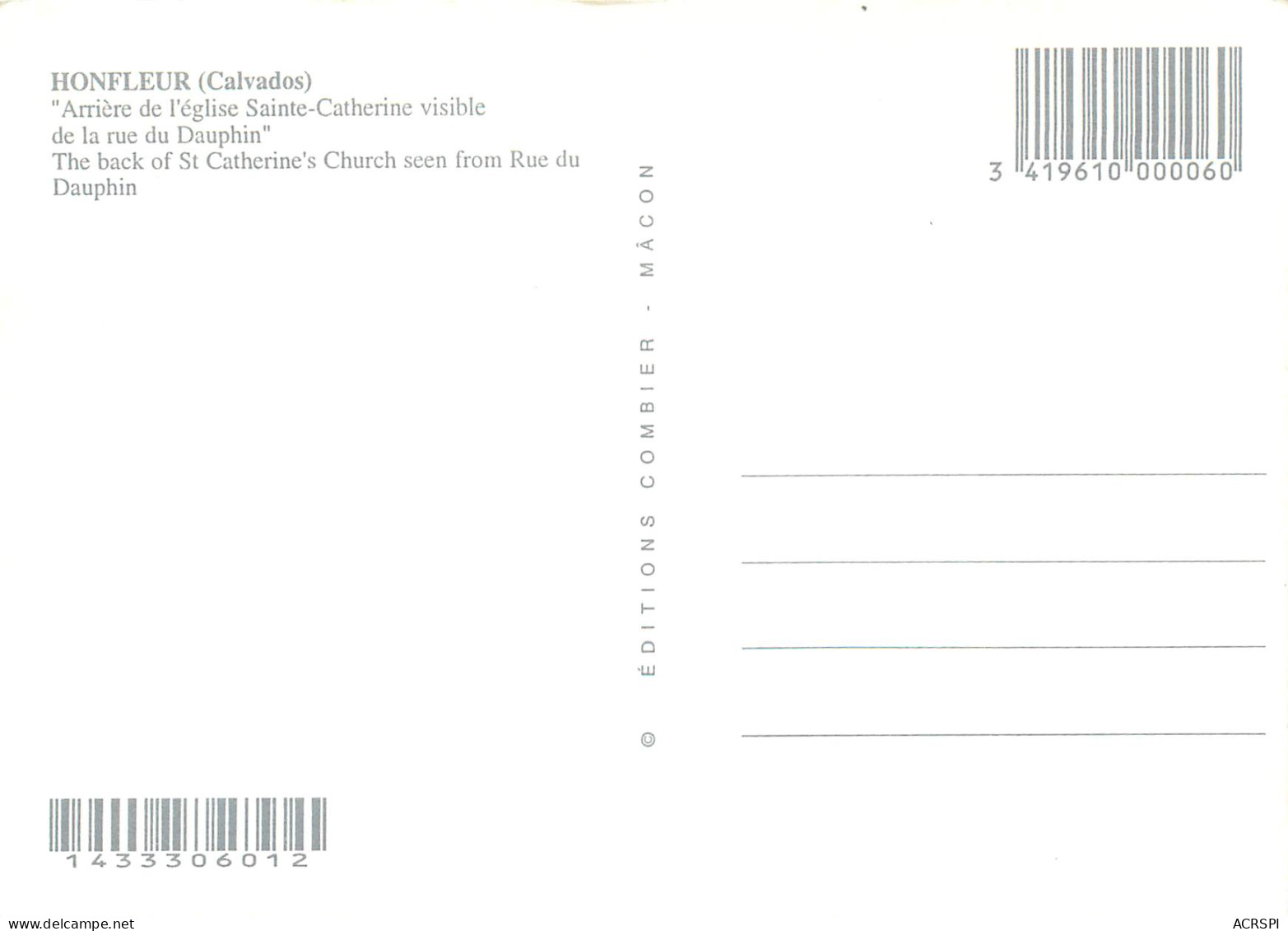 HONFLEUR Arriere De L Eglise Sainte Catherine Visible De La Rue Du Dauphin 16(scan Recto Verso)ME2674 - Honfleur