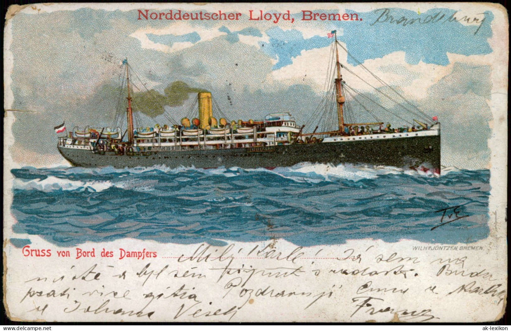 Ansichtskarte  Schiffe Dampfer Steamer Norddeutscher Lloyd Bremen 1911 - Passagiersschepen
