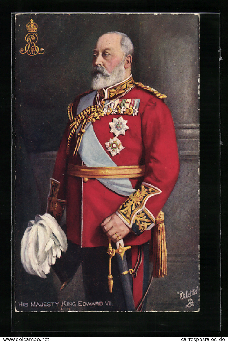 Artist's Pc König Edward VII. Von England In Uniform  - Familles Royales