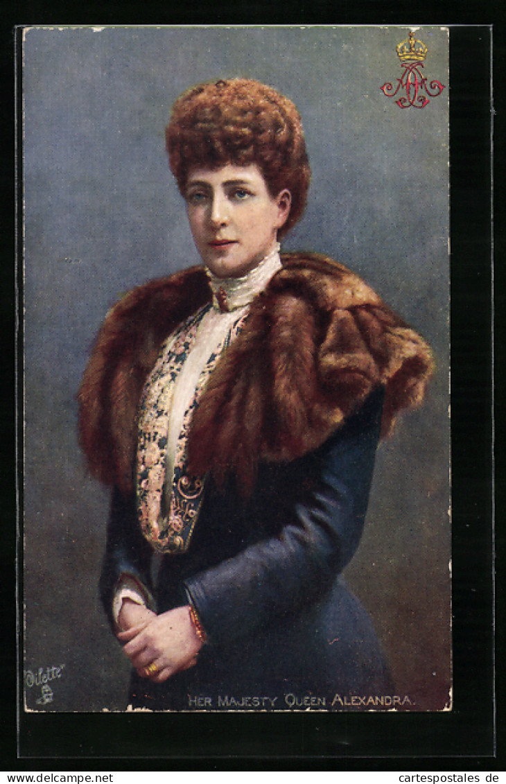 Pc Queen Alexandra Elegant Gekleidet Im Portrait  - Familles Royales