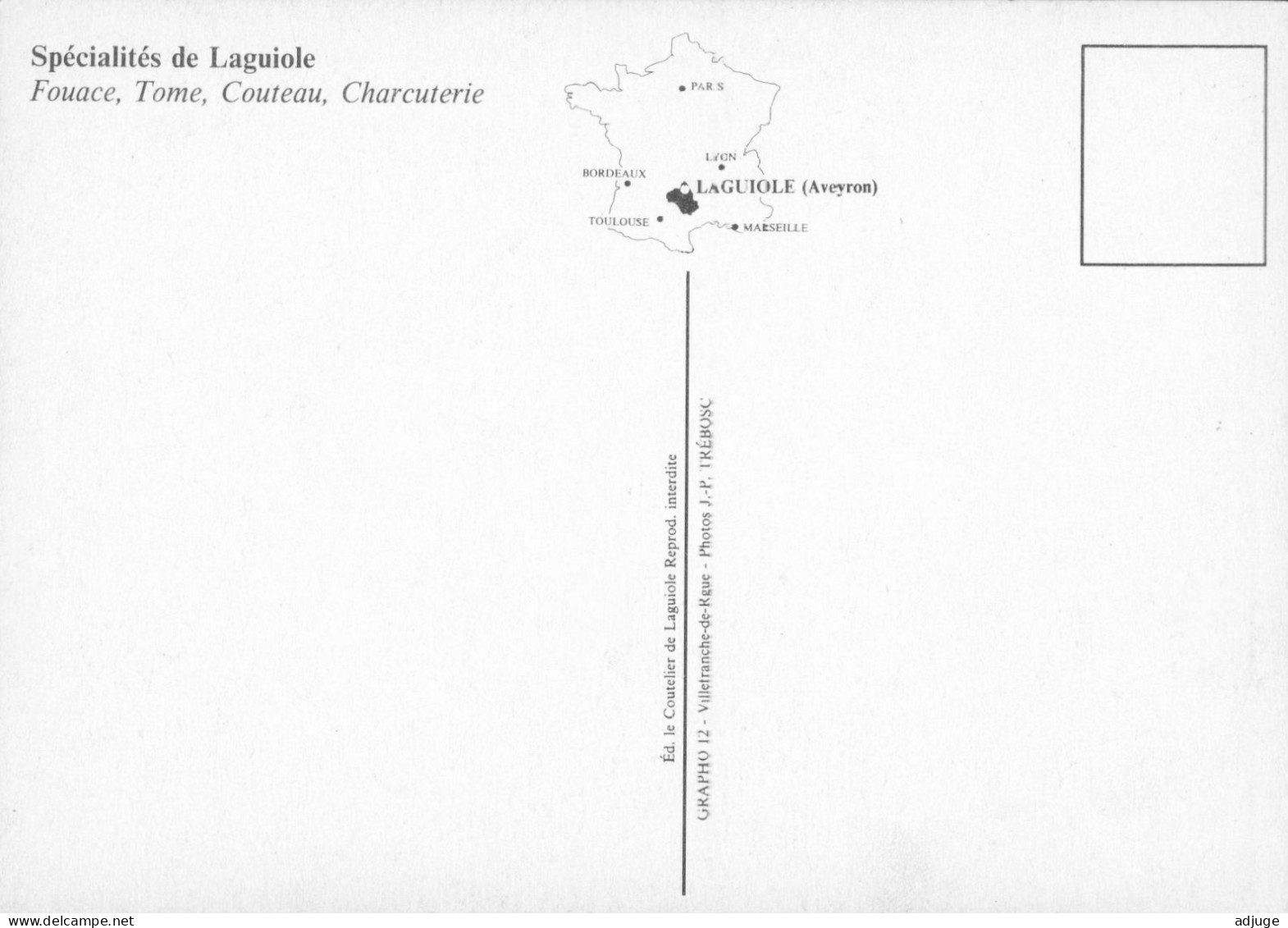 CPM* Le Coutelier De LAGUIOLE_ Coutellerie Artisanale_ Fouace, Tome, Charcuterie Et COUTEAU, Spécialités De Laguiole - Kunsthandwerk