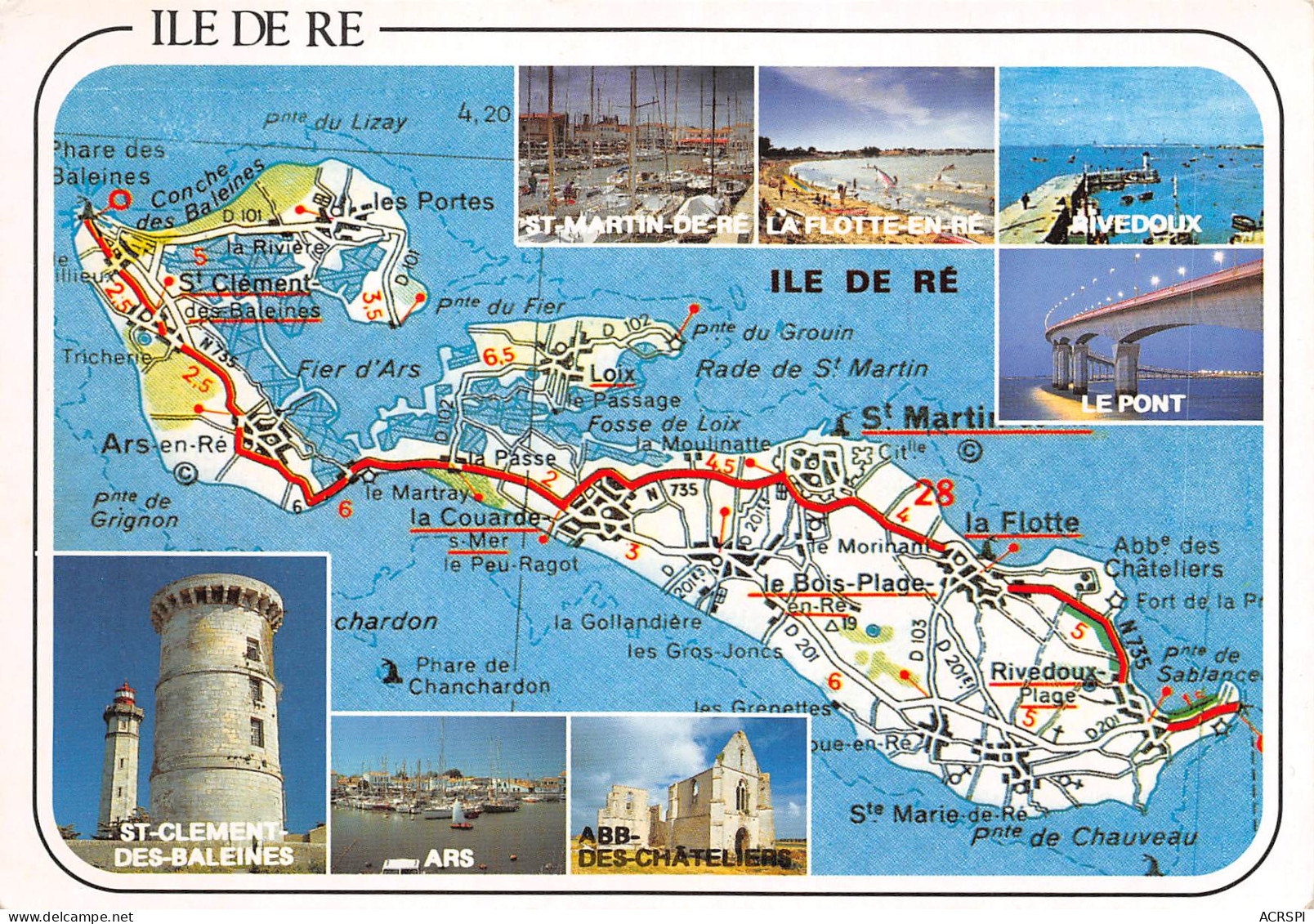 ÎLE DE Ré  Carte De L'île  27 (scan Recto Verso)ME2674UND - Ile De Ré
