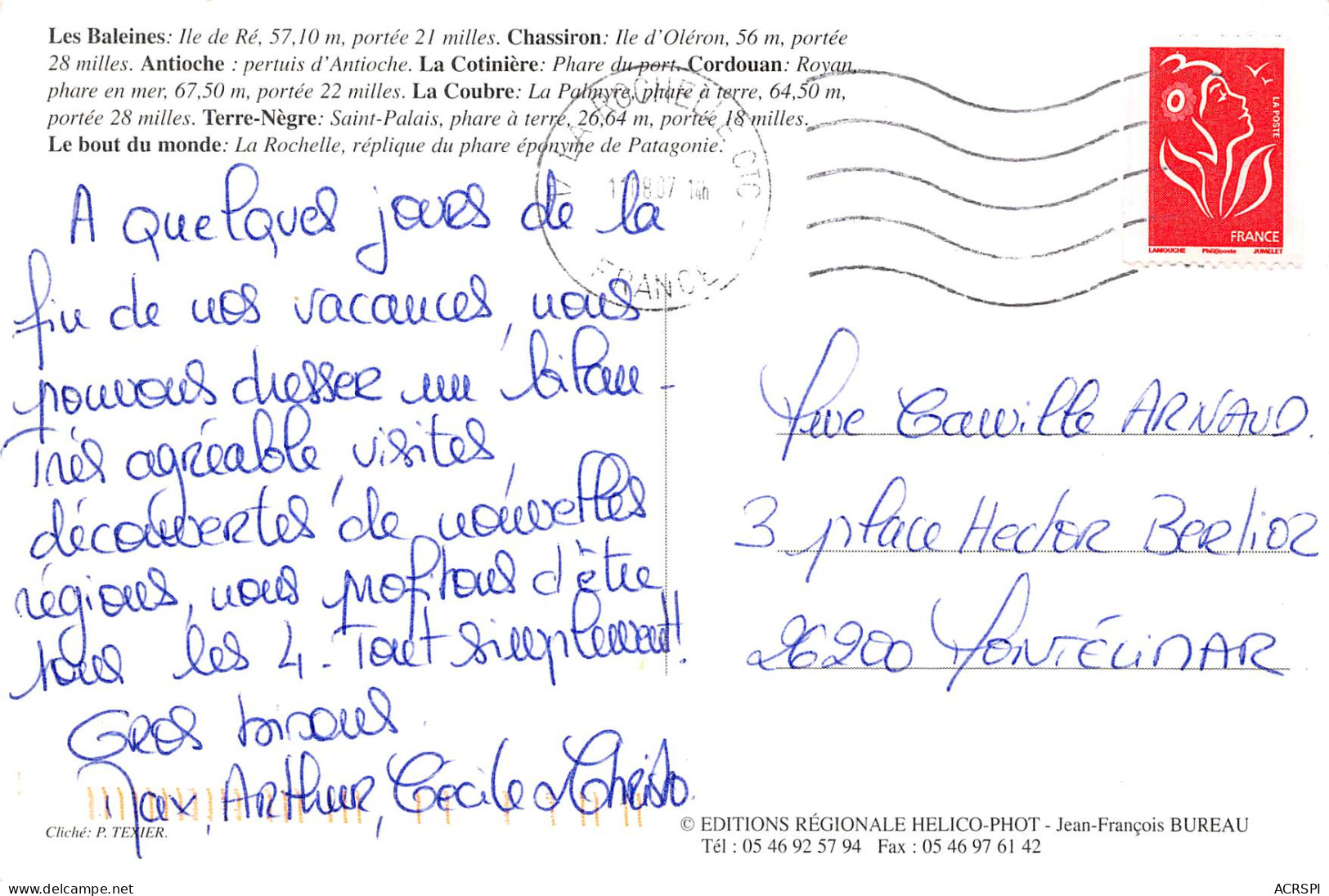 Phares De Charente Maritime Oléron Ré Bout Du Monde Cotiniere Chassiron  28  (scan Recto Verso)ME2674VIC - Ile D'Oléron