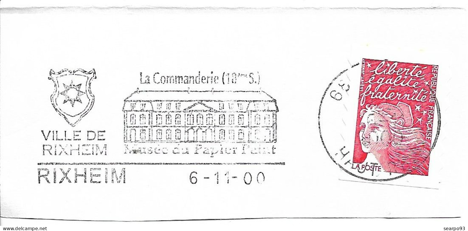 FRANCE. POSTMARK. RIXHEIM. 2000 - 1961-....