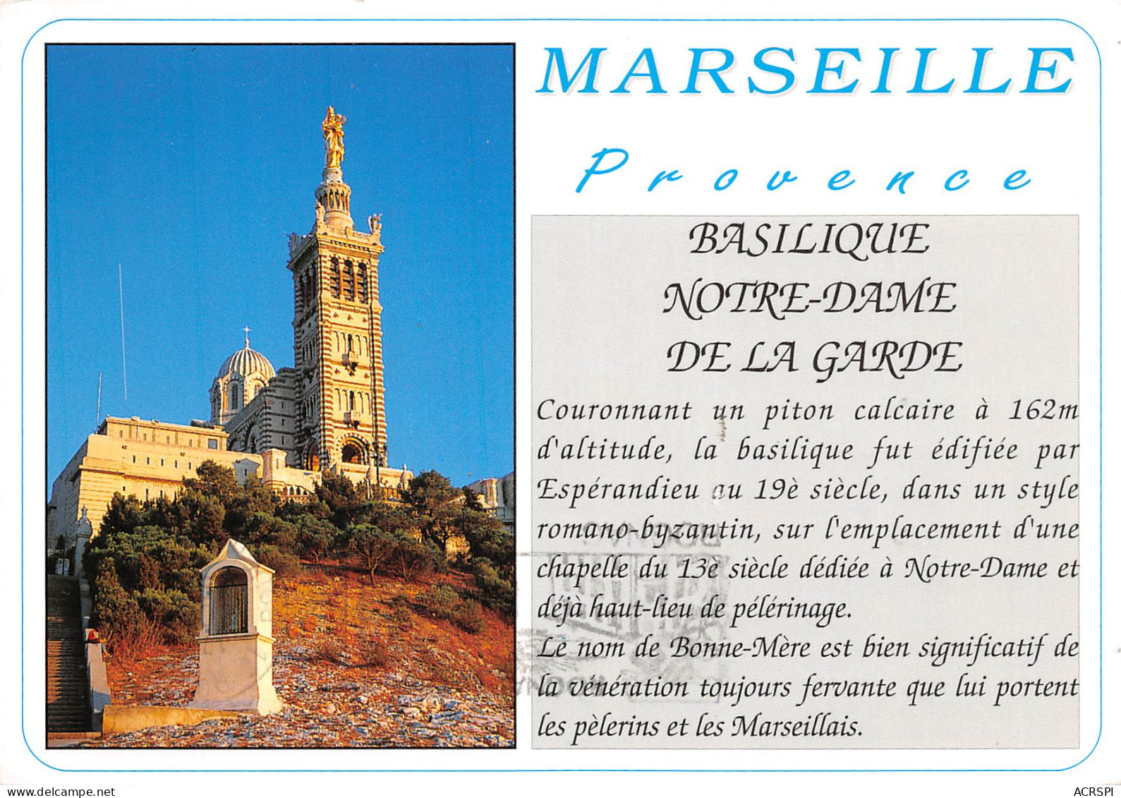 MARSEILLE Basilique Notre Dame De La Garde  33 (scan Recto Verso)ME2676BIS - Sonstige Sehenswürdigkeiten