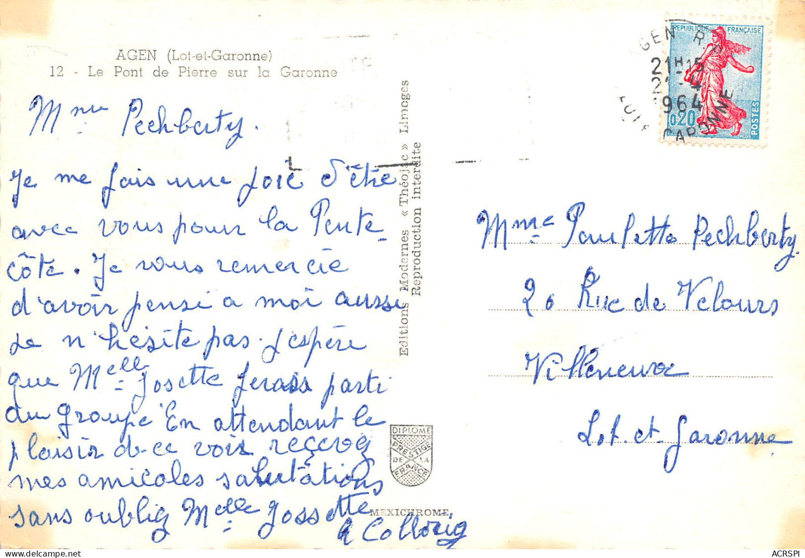 AGEN Le Pont  De Pierre  22 (scan Recto Verso)ME2676TER - Agen