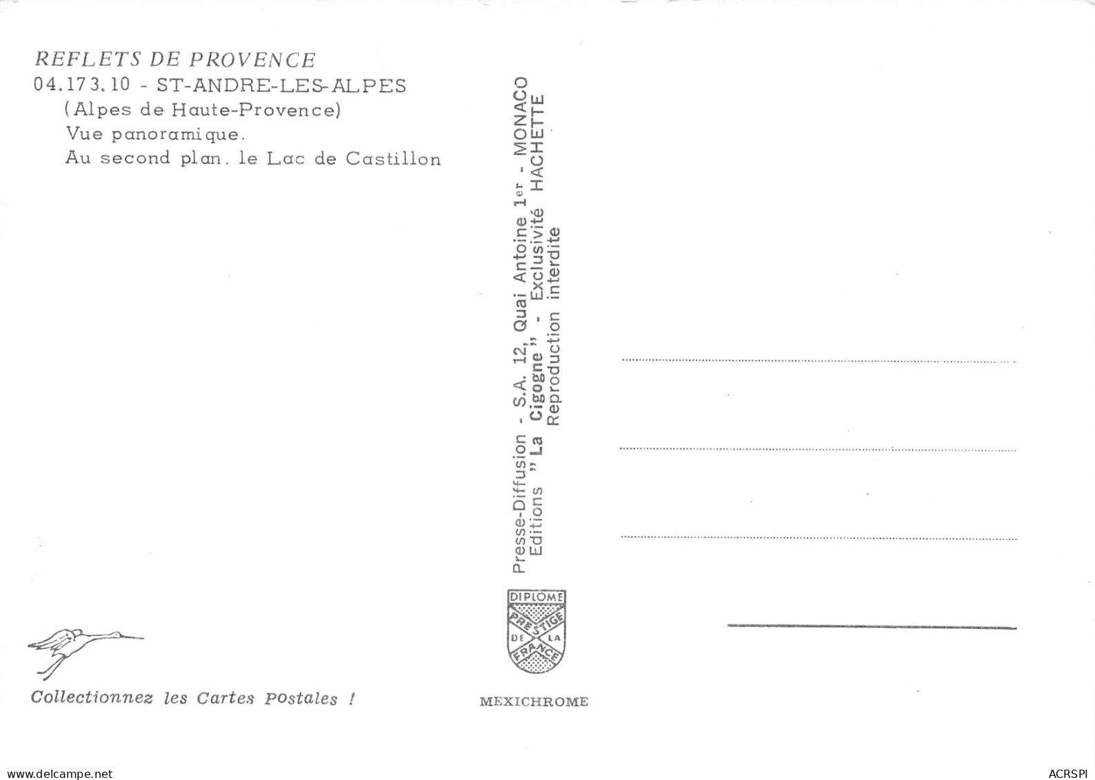 SAINT ANDRE LES ALPES Méouilles Le Lac De Castillon  28 (scan Recto Verso)ME2676VIC - Barcelonnette
