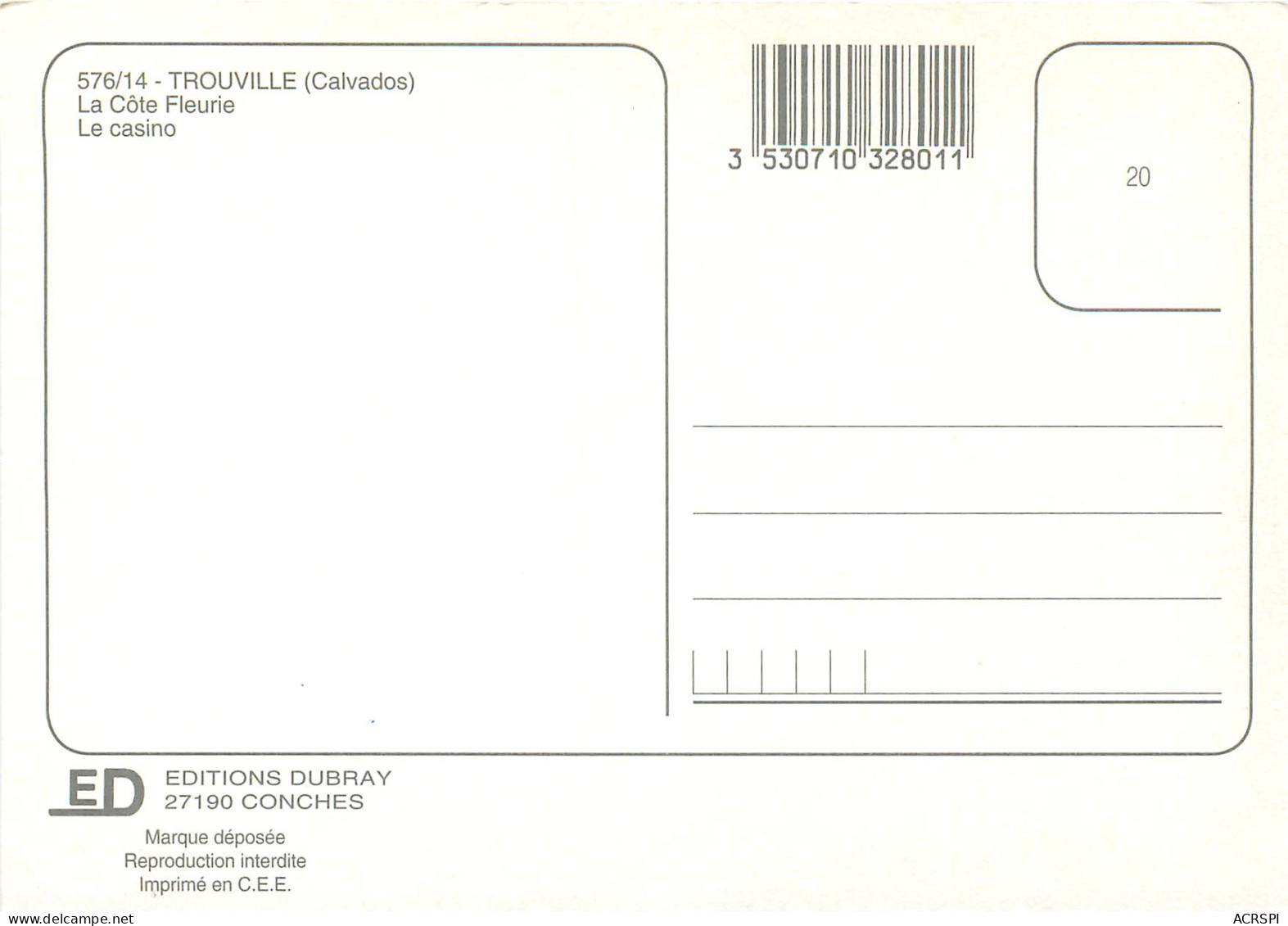 TROUVILLE Le Casino 5(scan Recto Verso)ME2677 - Trouville