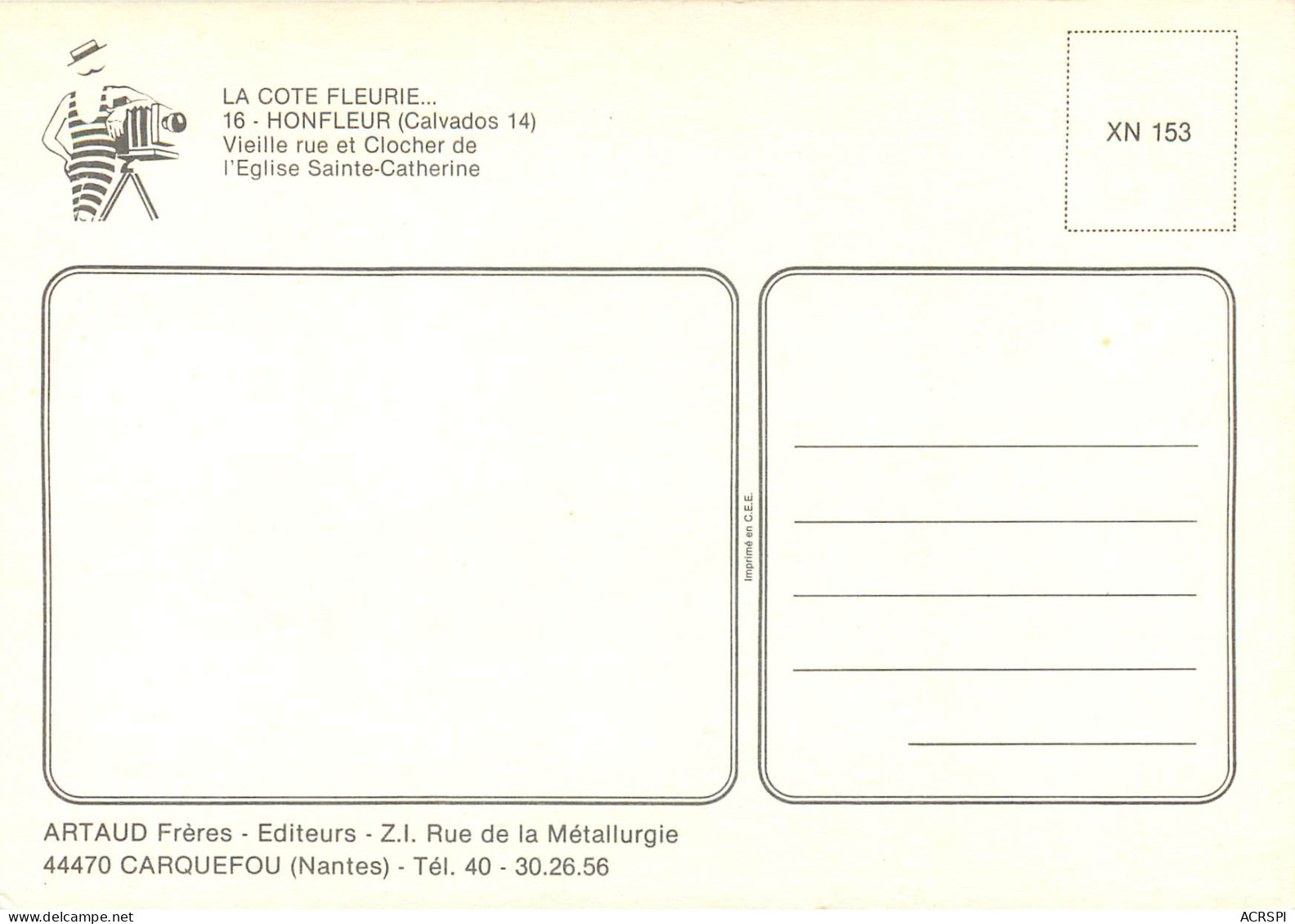 HONFLEUR Vieille Rue Et Clocher De L Eglise Sainte Catherine 4(scan Recto Verso)ME2678 - Honfleur