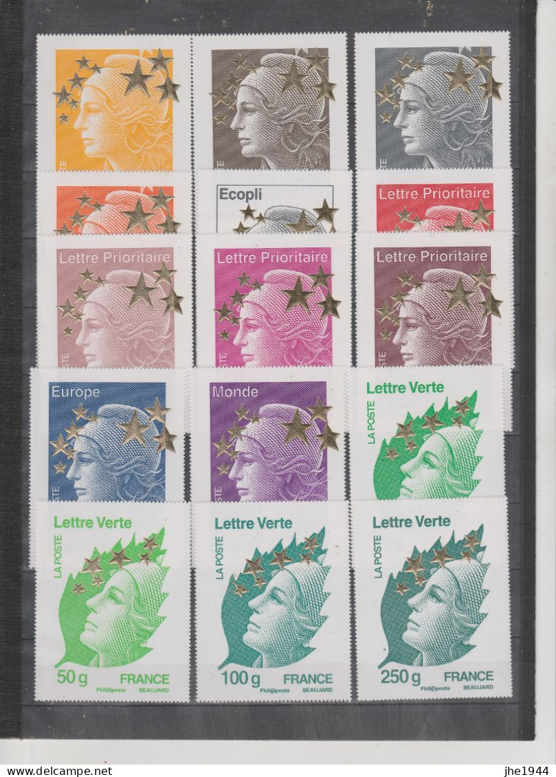 France N° 4662A à 4662Q ** Série 15 Timbres Maxi, Marianne De L'Europe - Andere & Zonder Classificatie