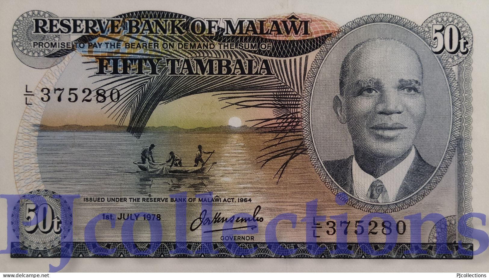 MALAWI 50 TAMBALA 1978 PICK 13b UNC - Malawi